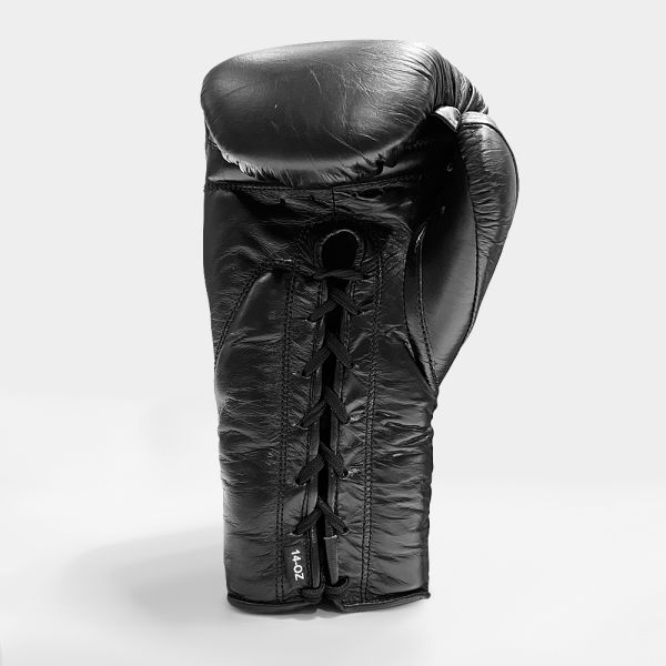 Geezers Halo Training/Sparring Boxing Gloves - Lace - Black