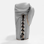 Geezers Halo Training/Sparring Boxing Gloves - Lace - Light Grey & Gold