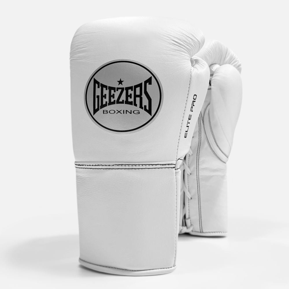 Geezers Elite Pro Training/Sparring Glove 2.0 - Lace - White