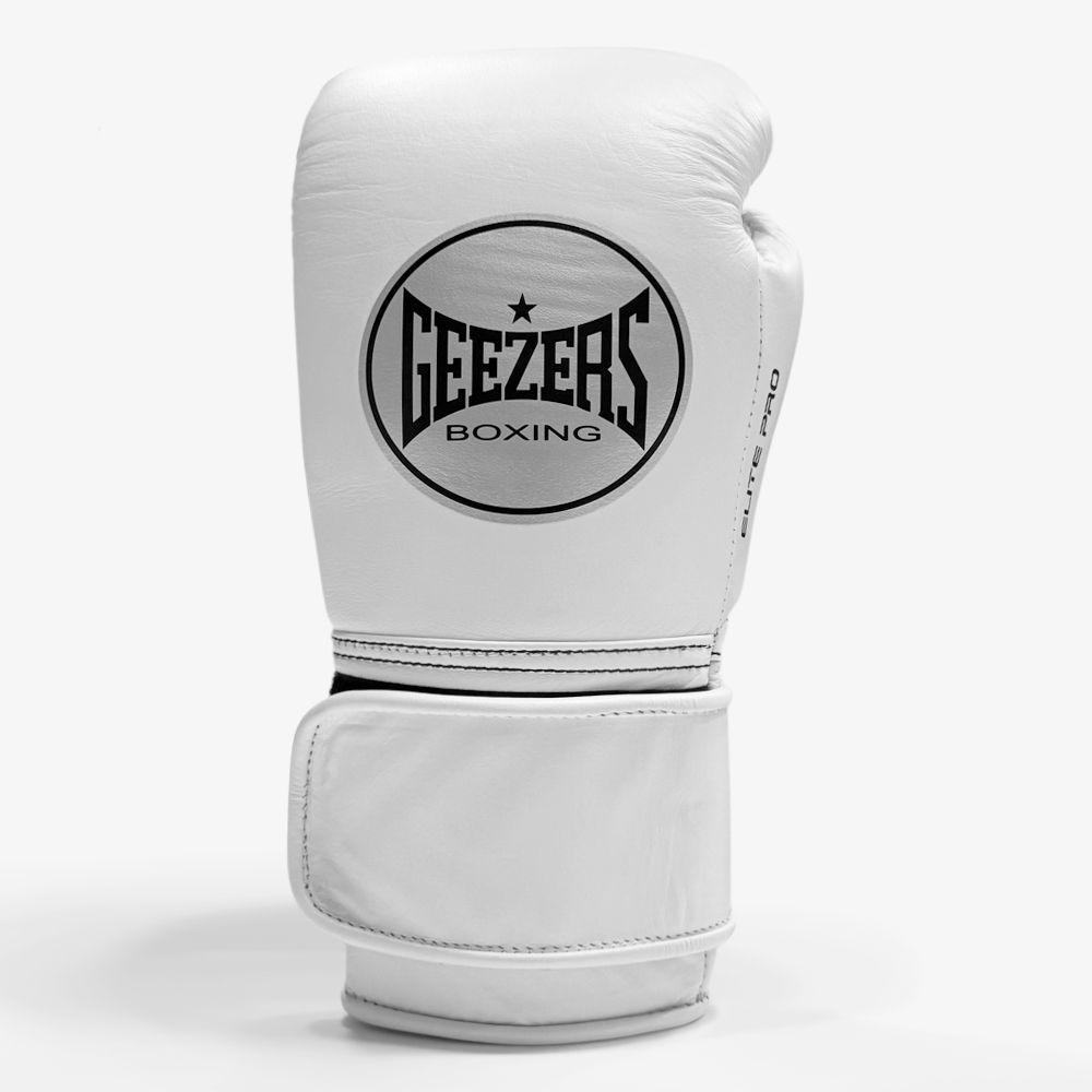Geezers Elite Pro Training/Sparring Gloves 2.0 - Velcro - White