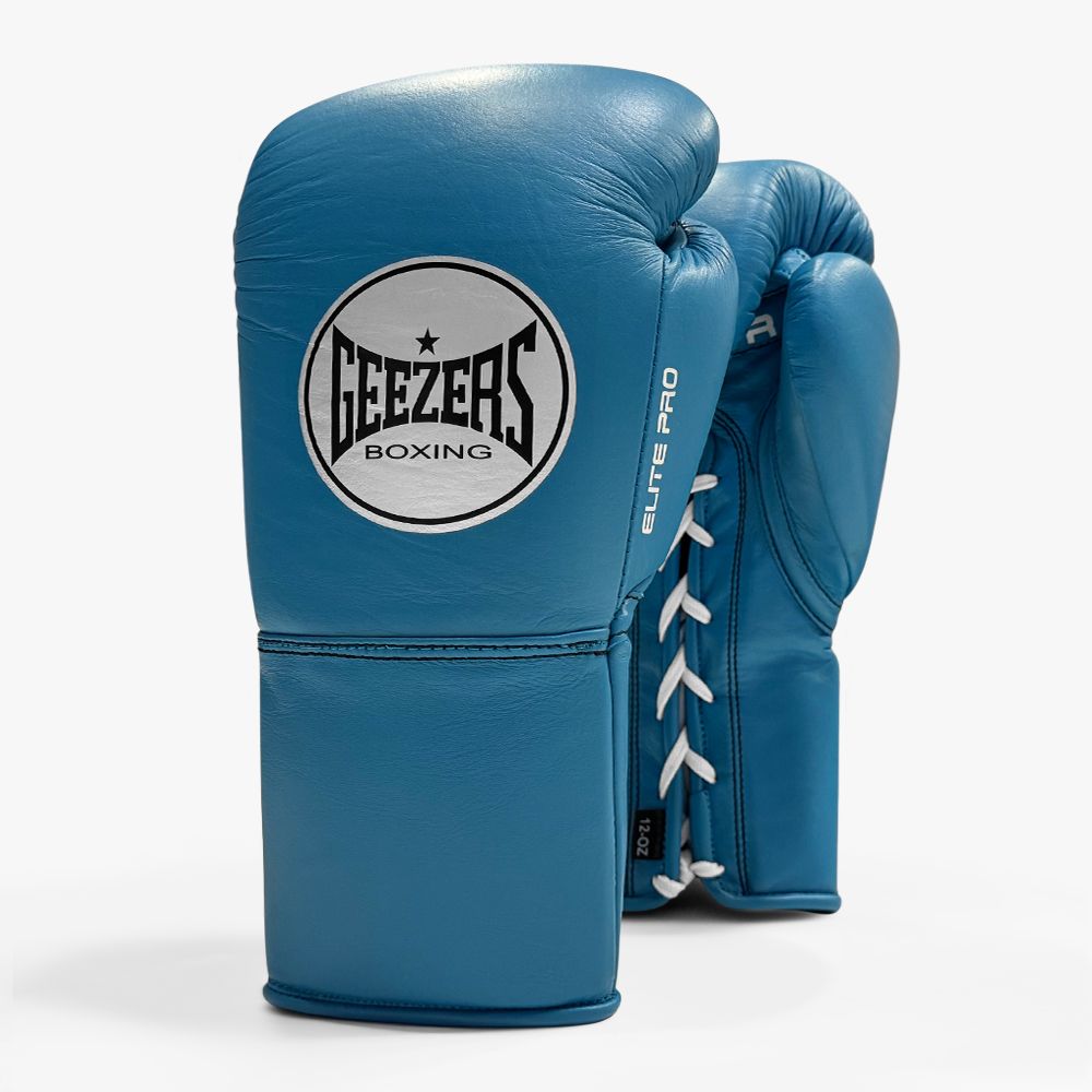Geezers Elite Pro Training/Sparring Gloves 2.0 Lace - Aqua